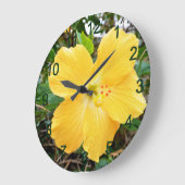 Hibiscus Jaune D'Or, Horloge Mural (Angle)