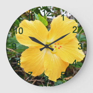 Hibiscus Jaune D'Or, Horloge Mural