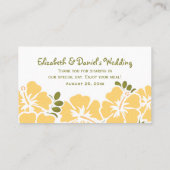 Hibiscus Jaune Mariage Table Cartes de Place (Dos)
