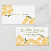Hibiscus Jaune Mariage Table Cartes de Place (Devant / Derrière)