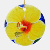 Hibiscus Jaune Peinture de Fleur Ornement en céram (Dos)