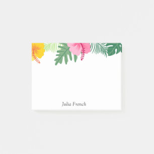 Hibiscus jaune rose tropical Notes post-it