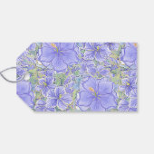 Hibiscus & kant BLAUW Cadeaulabel (Achterkant Horizontaal)