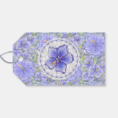 Hibiscus & kant BLAUW Cadeaulabel (Achterkant Horizontaal)