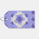 Hibiscus & kant BLAUW Cadeaulabel (Achterkant Horizontaal)