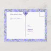 Hibiscus & kant BLAUW Feestdagenkaart (Achterkant)