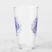 Hibiscus & kant BLAUW Glas (Links)