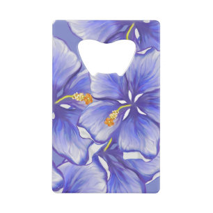 Hibiscus & kant BLAUW Kredietkaart Flessenopener