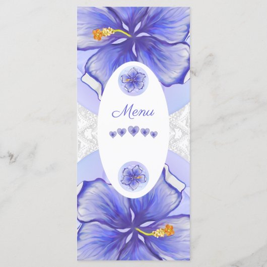 Hibiscus & kant BLAUW Menu (Achterkant)