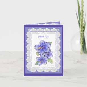 Hibiscus & kant BLAUW Notitiekaartje