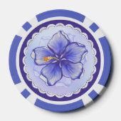 Hibiscus & kant BLAUW Poker Chips (Achterkant)