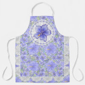 Hibiscus & kant BLAUW Schort (Voorkant)