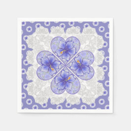 Hibiscus & kant BLAUW Servet