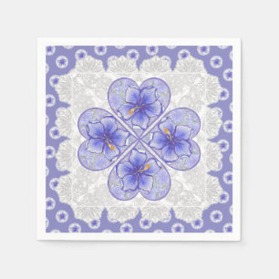 Hibiscus & kant BLAUW Servet