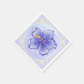 Hibiscus & kant BLAUW Servet (Hoek)