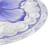 Hibiscus & kant BLAUW Snijplank (Hoek)