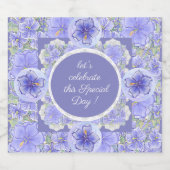 Hibiscus & kant BLAUW Sparkling Wijnetiket (Enkel label)