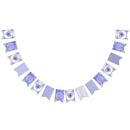 Hibiscus & kant BLAUW Vlaggetjes