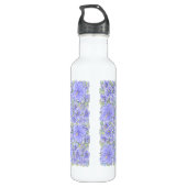 Hibiscus & kant BLAUW Waterfles (Achterkant)