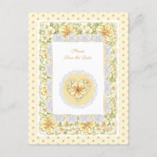 Hibiscus & kant GEEL Briefkaart