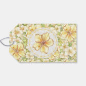 Hibiscus & kant GEEL Cadeaulabel (Achterkant Horizontaal)