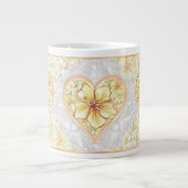 Hibiscus & kant GEEL Extra Grote Beker (Voorkant)