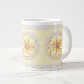 Hibiscus & kant GEEL Extra Grote Beker (Voorkant rechts)