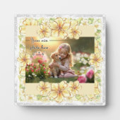 Hibiscus & kant GEEL Fotoplaat (Voorkant)