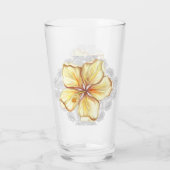Hibiscus & kant GEEL Glas (Achterkant)