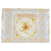 Hibiscus & kant GEEL Groot Cadeauzakje (Achterkant)