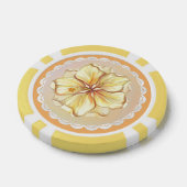 Hibiscus & kant GEEL Poker Chips (Enkel)