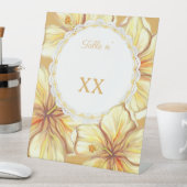 Hibiscus & kant GEEL Reclamebord Met Voetstuk (Insitu)