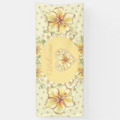 Hibiscus & kant GEEL Spandoek (Verticaal)