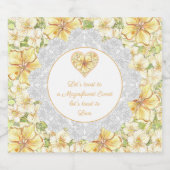 Hibiscus & kant GEEL Sparkling Wijnetiket (Enkel label)