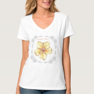 Hibiscus & kant GEEL T-shirt