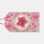 Hibiscus & kant ROOD Cadeaulabel (Achterkant Horizontaal)