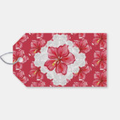 Hibiscus & kant ROOD Cadeaulabel (Achterkant Horizontaal)
