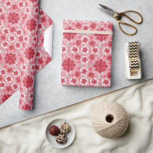 Hibiscus & kant ROOD Cadeaupapier