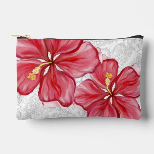 Hibiscus & kant ROOD Etui (Voorkant)