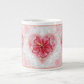 Hibiscus & kant ROOD Extra Grote Beker (Voorkant)