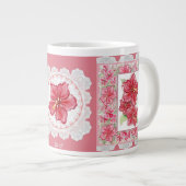 Hibiscus & kant ROOD Extra Grote Beker (Voorkant rechts)