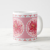 Hibiscus & kant ROOD Extra Grote Beker (Voorkant rechts)