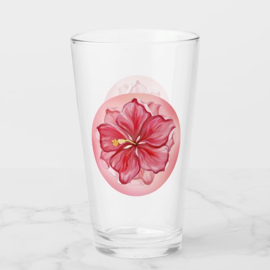 Hibiscus & kant ROOD Glas (Achterkant)