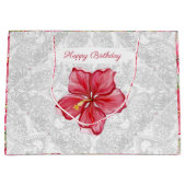 Hibiscus & kant ROOD Groot Cadeauzakje (Voorkant)