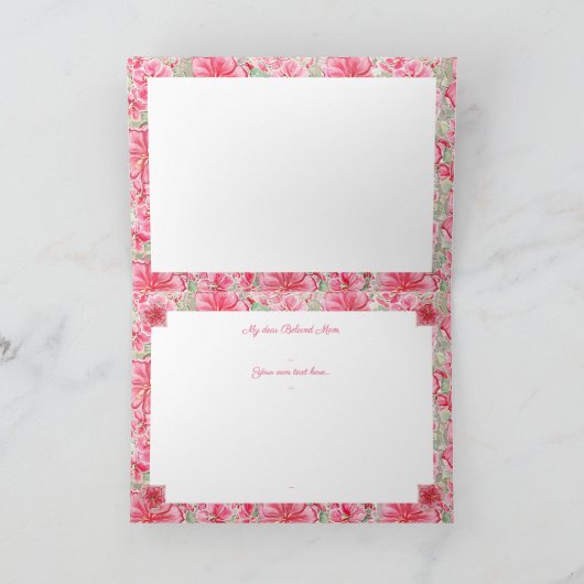 Hibiscus & kant ROOD Kaart (Binnen)