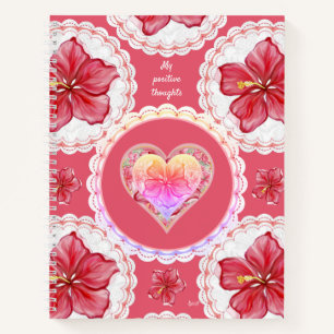 Hibiscus & kant ROOD Notitieboek