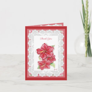 Hibiscus & kant ROOD Notitiekaartje