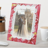 Hibiscus & kant ROOD Reclamebord Met Voetstuk (Insitu)