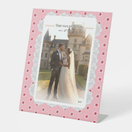 Hibiscus & kant ROOD Reclamebord Met Voetstuk