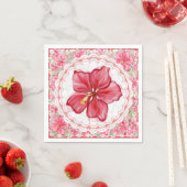 Hibiscus & kant ROOD Servet (Insitu)